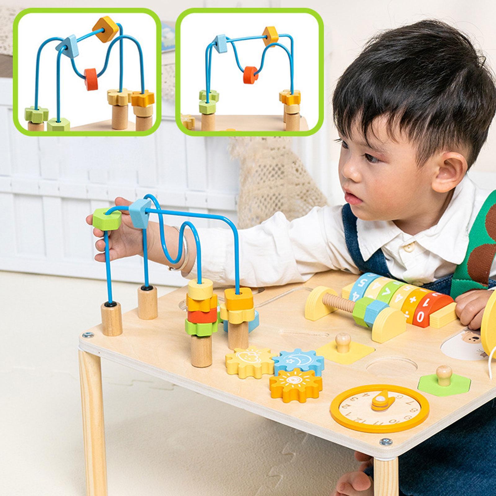 Kids Education Activities - โต๊ะกิจกรรมเสริมพัฒนาการ รูปทรงเฟือง บล็อก ของเล่นเสริมทักษะ สำหรับเด็กอายุ 1
