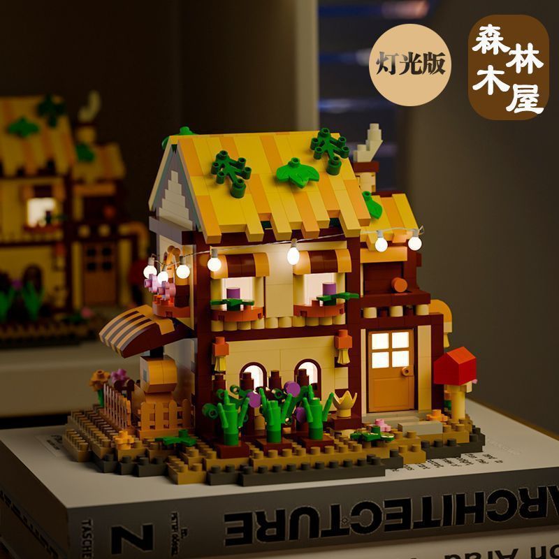 Kids Education Login - ชุดประกอบบ้านไม้จำลองขนาดเล็ก NEW Forest Cabin ของเล่นตกแต่งบ้านสไตล์เรโทร ของสะสม