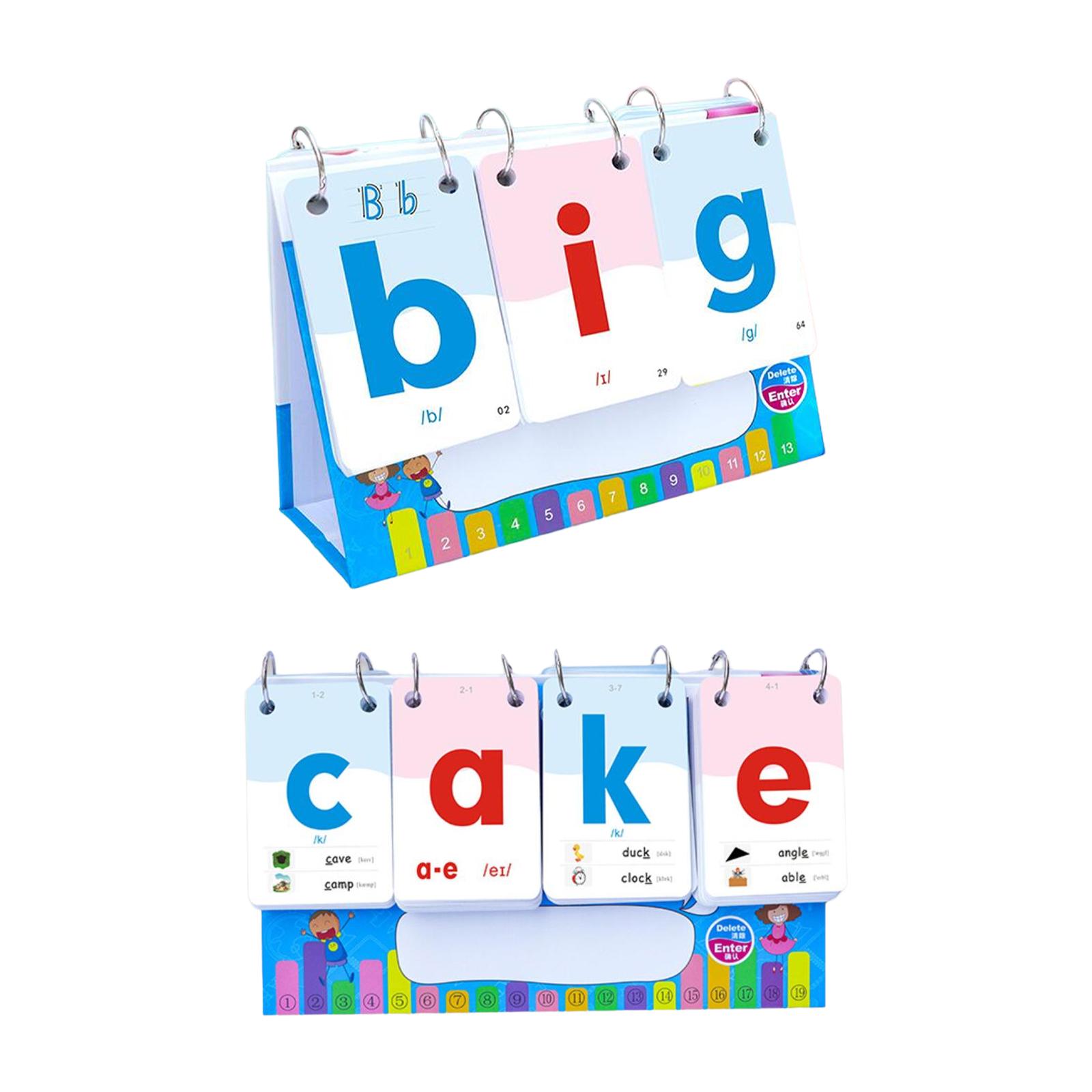 Phonics Card Game - เกมคำศัพท์การสะกดคำสำหรับเด็กวัยหัดเดินตัวหนังสือตัวสะกดคำตัวอักษรคำสำหรับเด็กช่วยสอนเด็กอายุ3 4 5 6ปี