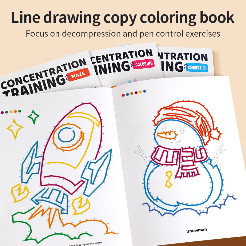 Kids Education Laptop - หนังสือเมจิกคอนเนคชั่น ของเล่นมอนเตสซอรี่สำหรับเด็ก ฝึกสมาธิ ระบายสีตามเส้น เขาวงกต พัฒนาทักษะการเคลื่อนไหวของกล้ามเนื้อมัดเล็ก