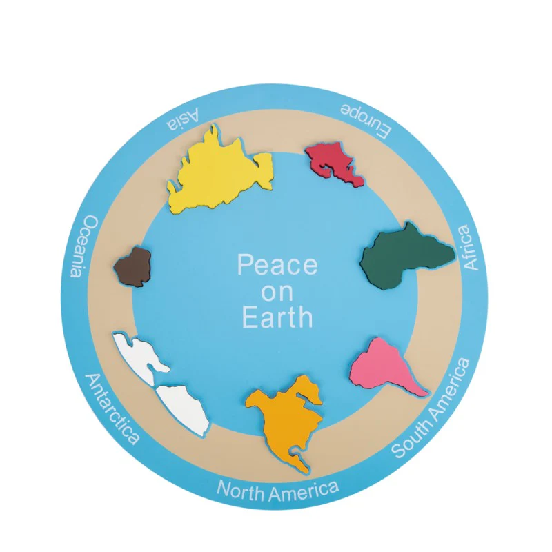 Puzzle Map World - ADENA Montessori จานรูปโลก 7 ทวีป ตัวต่อแผนที่โลกเพื่อการศึกษาสำหรับเด็ก