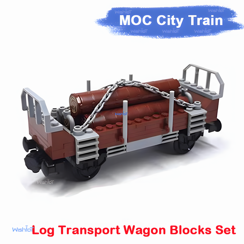 Kids Education Login - ชุดตัวต่อรถไฟขนส่งไม้ซุง MOC City Train แบบเข้ากันได้กับเลโก้ ของเล่นเสริมพัฒนาการ