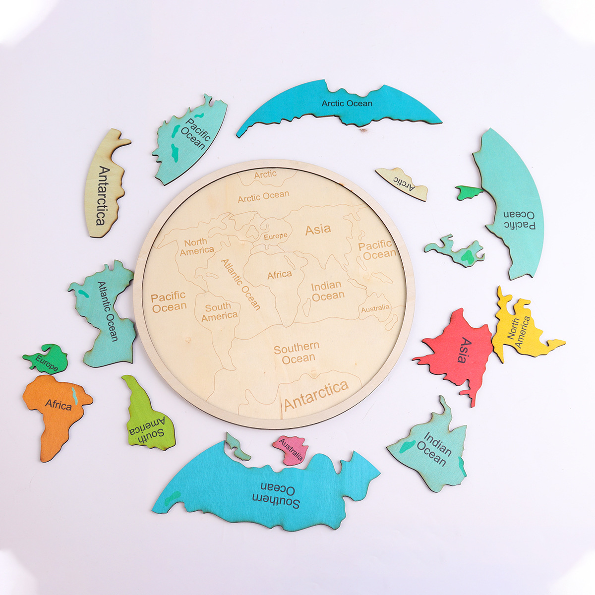 ของเล่นตัวต่อแผนที่โลกไม้สีสัน - Puzzle Map World บทวิจารณ์และราคา