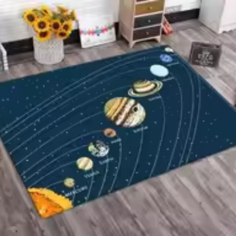 พรมปูพื้นลายระบบสุริยะสีดำ พื้ - Background For Kids Education บทวิจารณ์และราคา