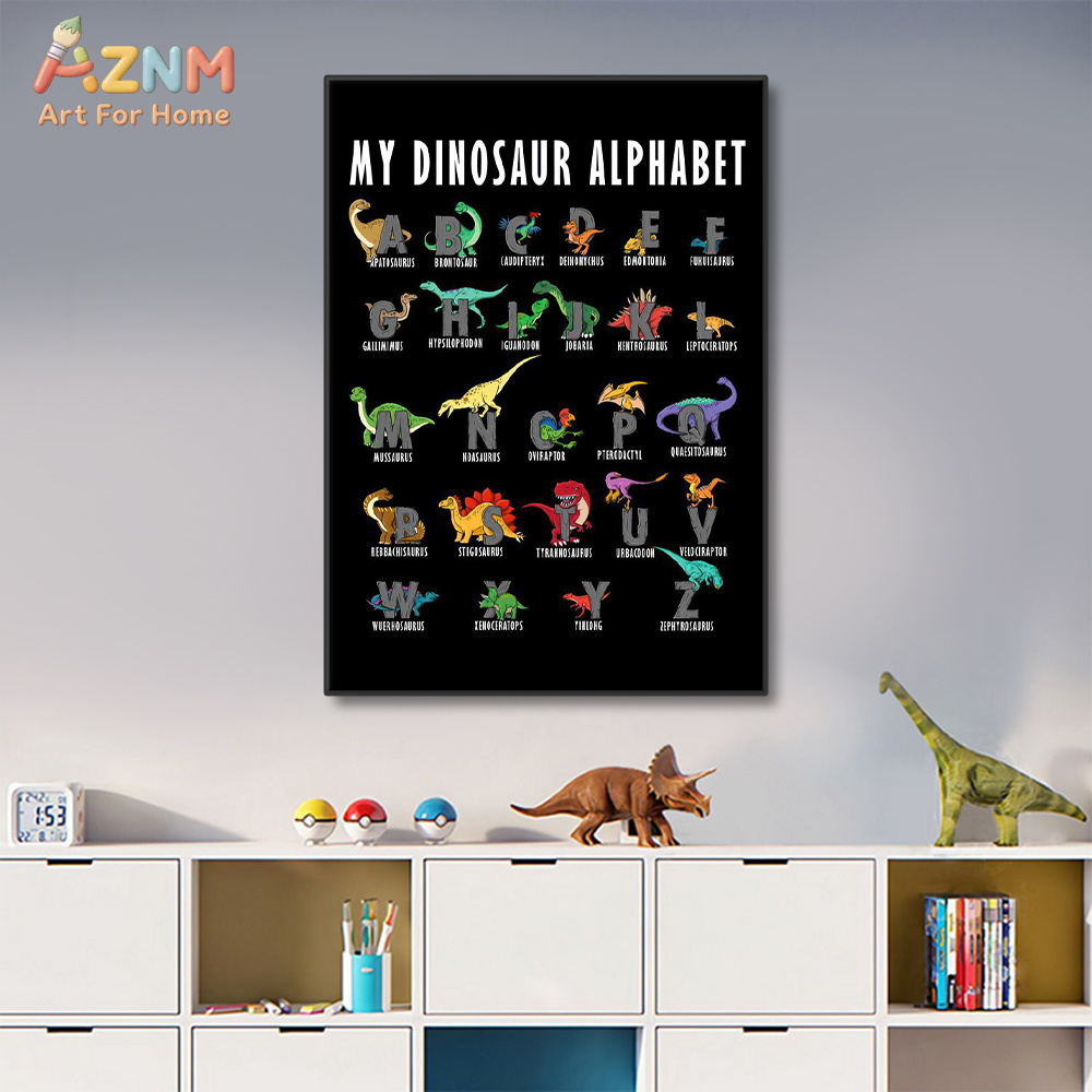 AZNM ไดโนเสาร์ตัวอักษรภาพพิมพ์ - Background For Kids Education บทวิจารณ์และราคา