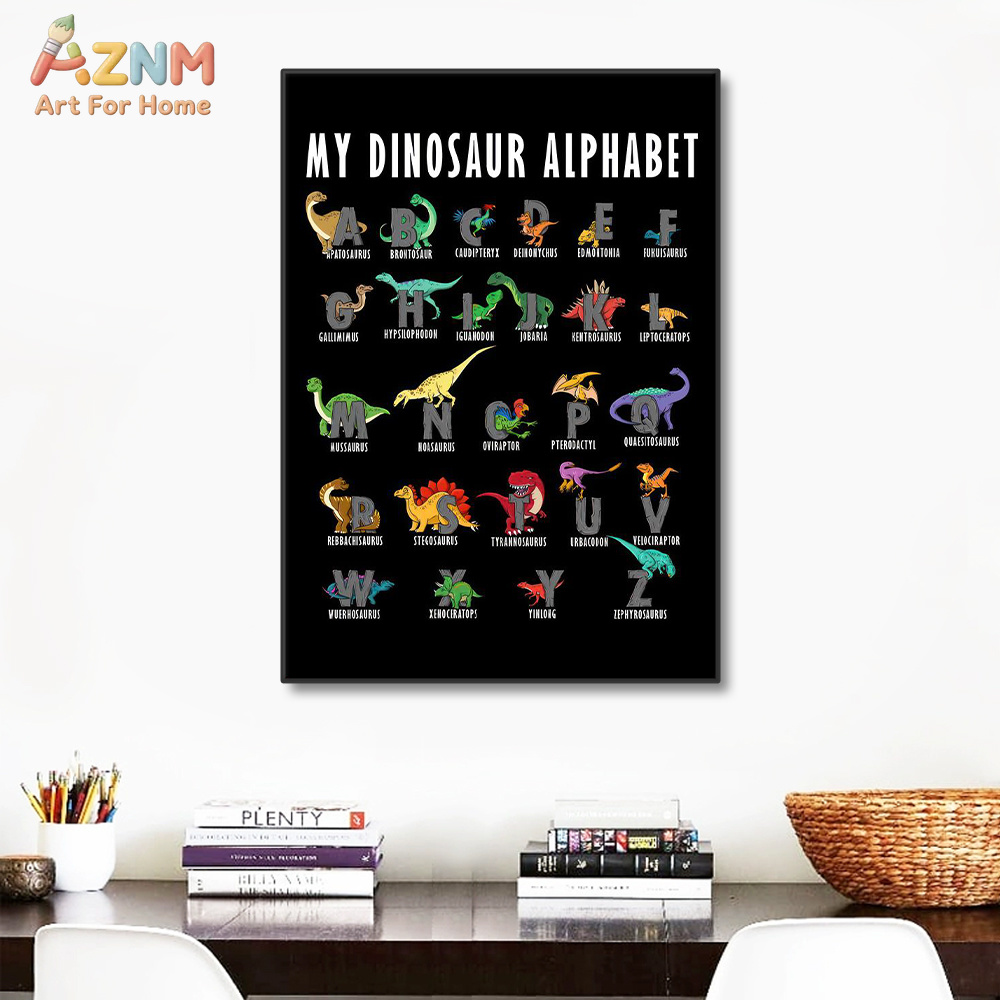 AZNM ไดโนเสาร์ตัวอักษรภาพพิมพ์ - Background For Kids Education บทวิจารณ์และราคา