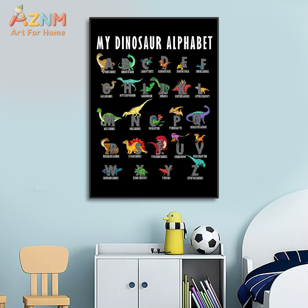AZNM ไดโนเสาร์ตัวอักษรภาพพิมพ์ - Background For Kids Education บทวิจารณ์และราคา