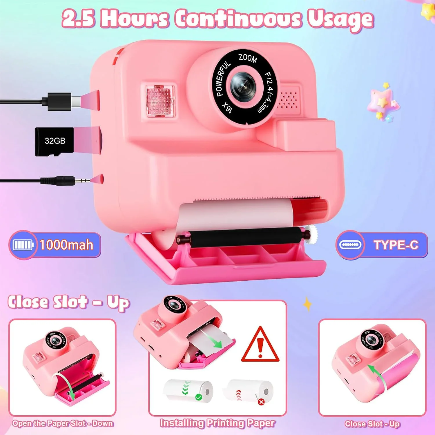 กล้องถ่ายภาพของเด็กดิจิตอลพิมพ - Japanese Kids Education บทวิจารณ์และราคา