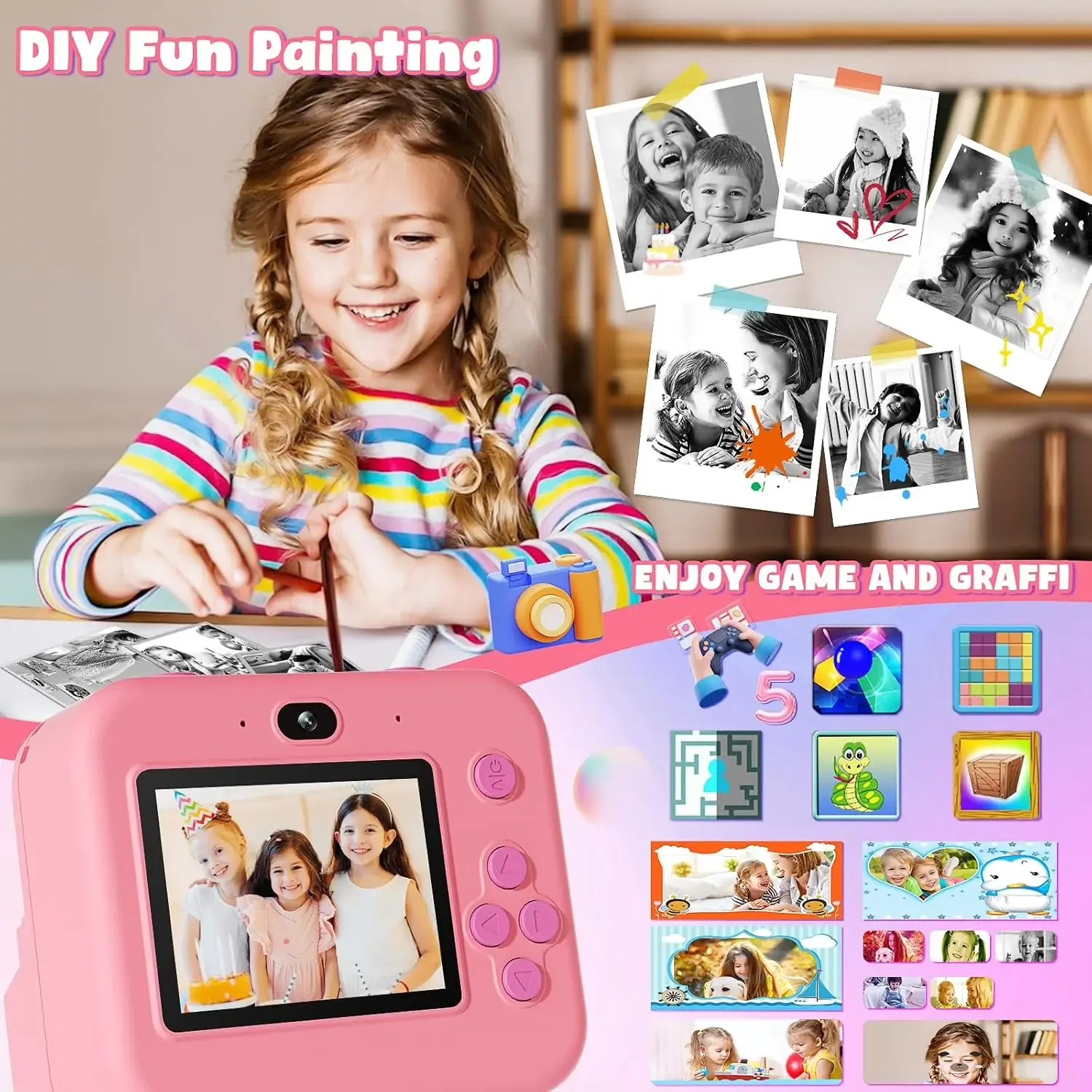 กล้องถ่ายภาพของเด็กดิจิตอลพิมพ - Japanese Kids Education บทวิจารณ์และราคา