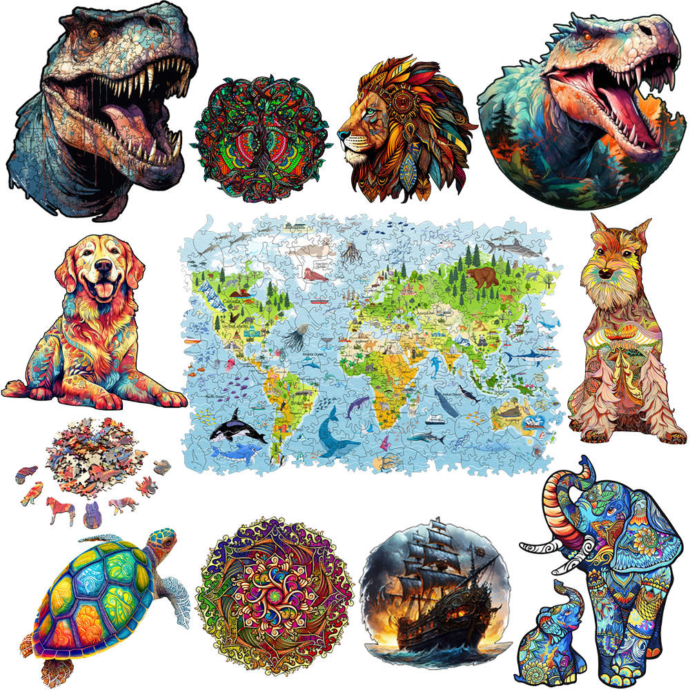 DIY จิ๊กซอว์ไม้สําหรับเด็กผู้ใ - Puzzle Map World บทวิจารณ์และราคา