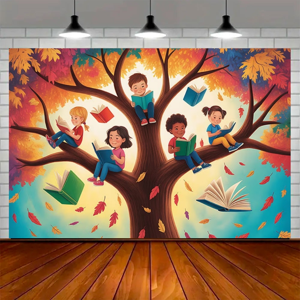 ฉากหลังตกแต่งงานปาร์ตี้วันอ่าน - Background For Kids Education บทวิจารณ์และราคา