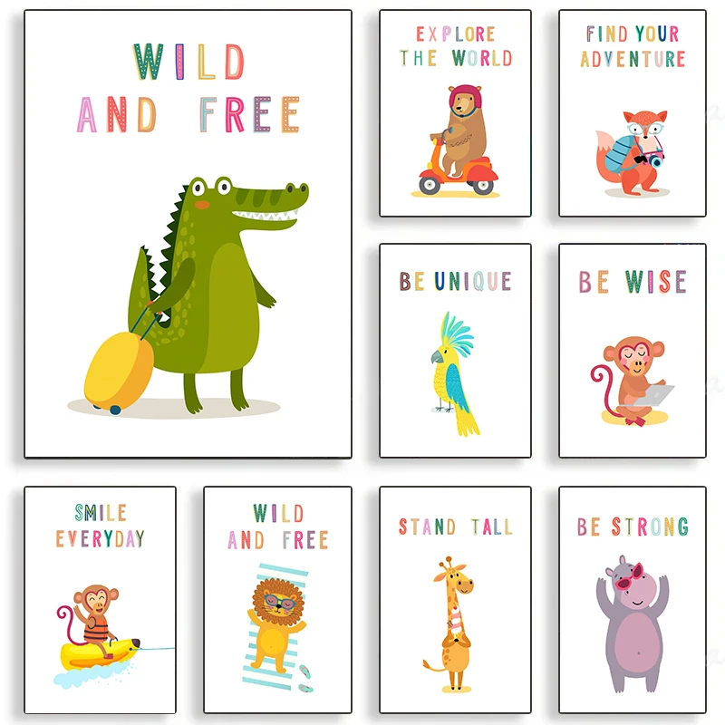 ผ้าใบพิมพ์ลายสัตว์ติดผนัง คำศั - Kids Home Education บทวิจารณ์และราคา