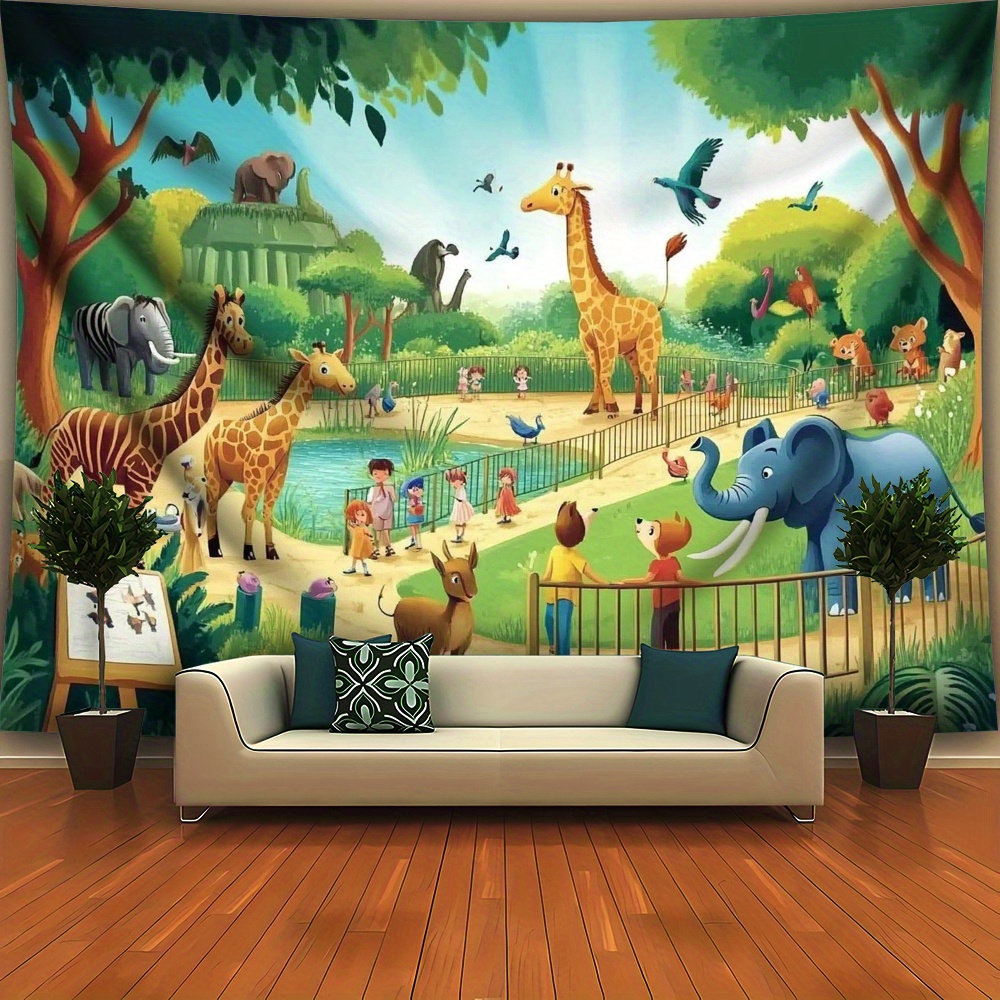 1 ชิ้น ผ้าแขวนผนังลายการ์ตูนสั - Background For Kids Education บทวิจารณ์และราคา